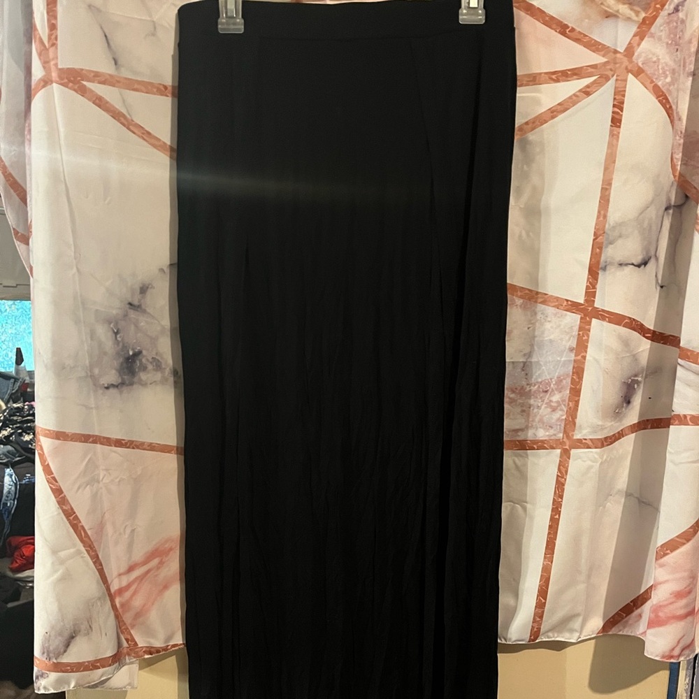 Shein - Black Maxi Slit Skirt Night Out - Picture 7 of 8